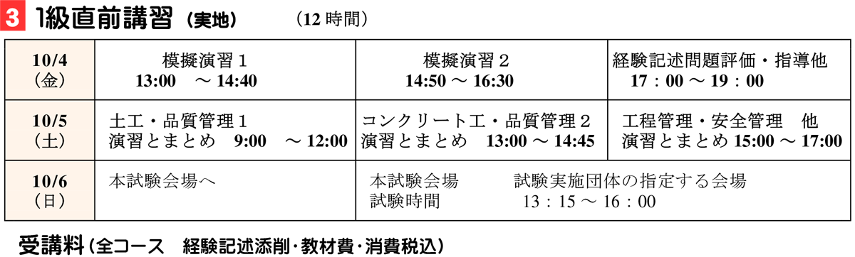 1級土木実地受験対策講座