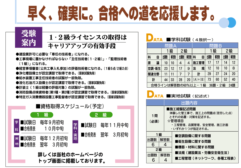 管工事施工管理技士受験案内