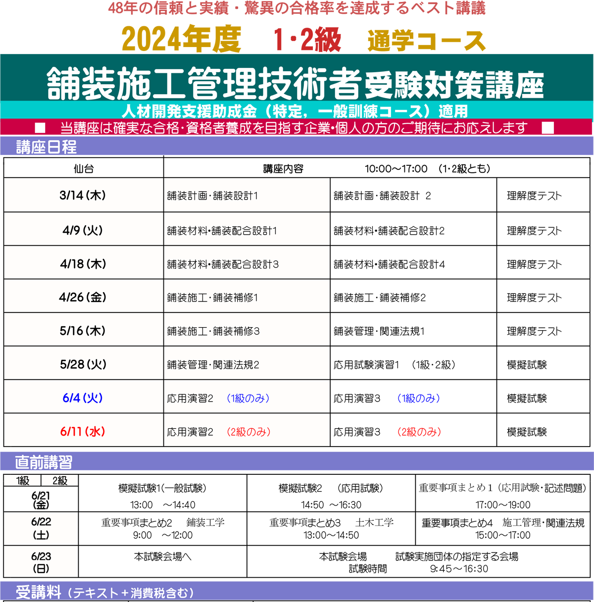 1・2級 舗装施工管理技術者