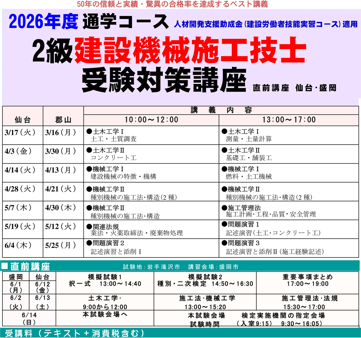 建設機械施工技士受験対策